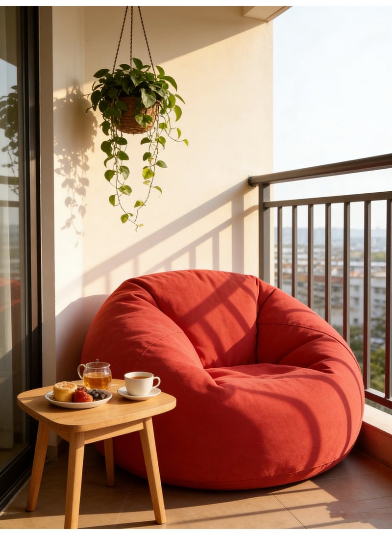 حصريا كرسي استلقاء قابل للنفخ غير محشو بحبيبات بني - Image 2